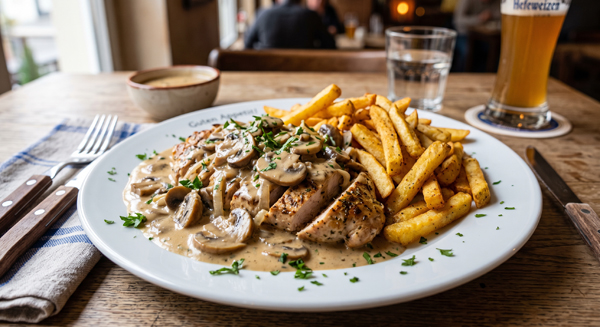 Putenbrust Funghi e Panna